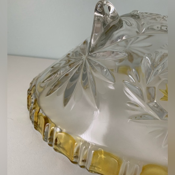 Vintage 1970s glass punch bowl with amber accents - Picture 9 of 9